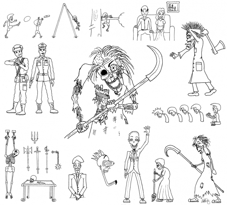Assorted art assets from Story of Jon animation project